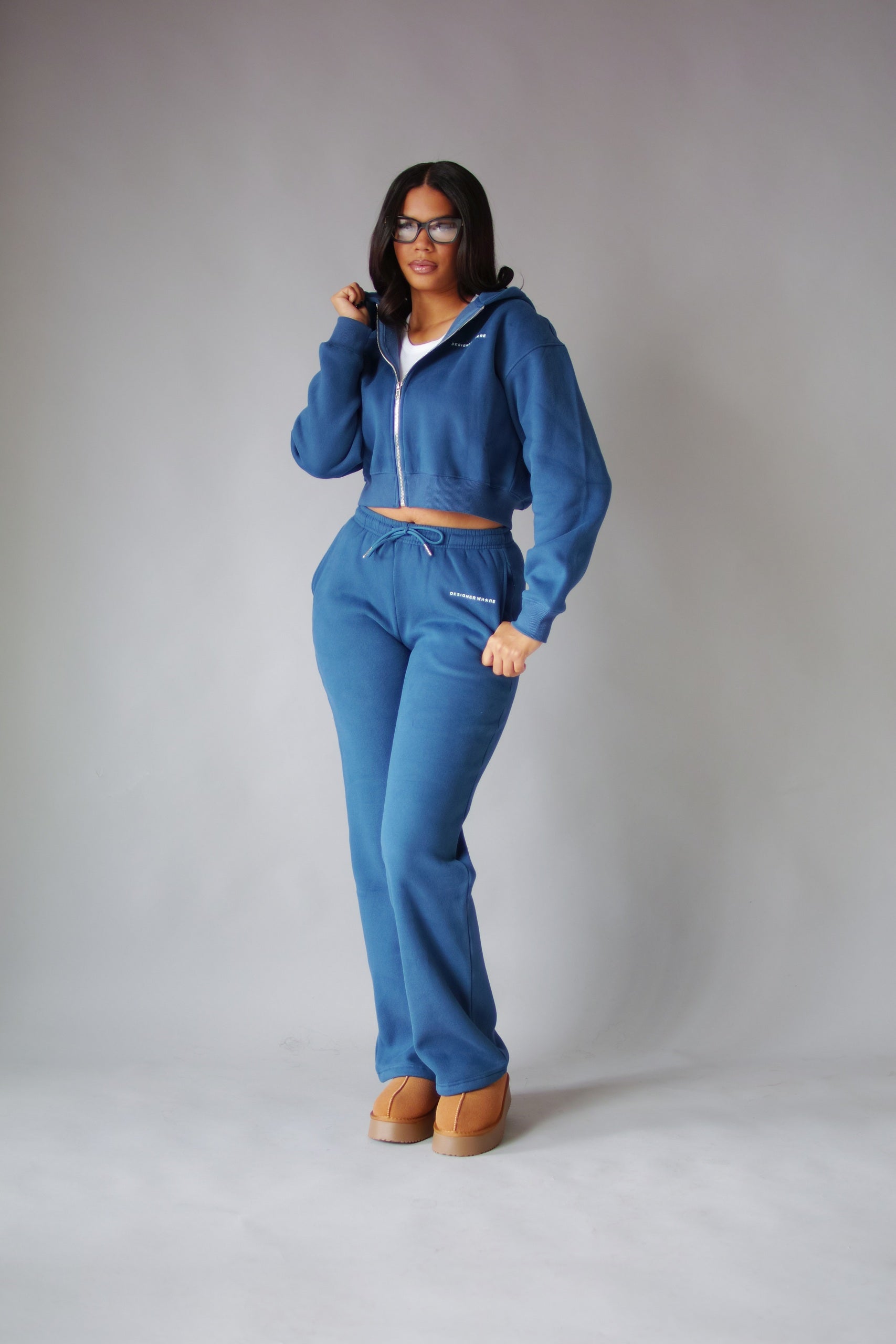 DW BLUEBERRY BLUE COZY| ZIP JOGGER SET – Designer Whore Apparel