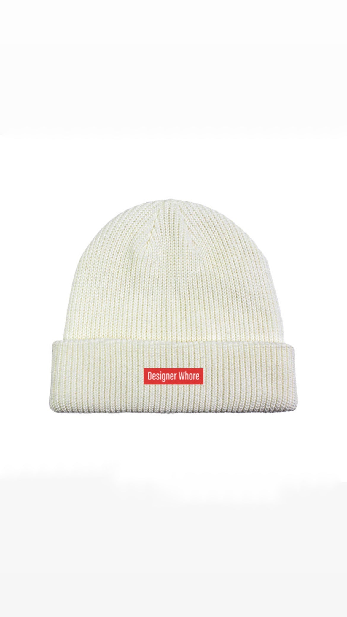 DW CREAM WHITE| LABEL WOOL BEANIE