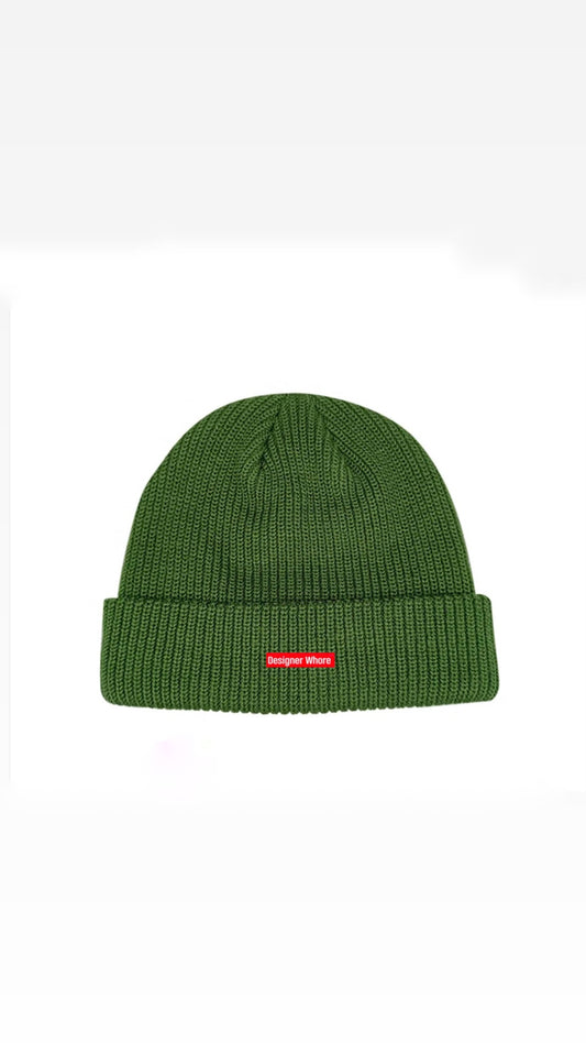 DW HUNTER GREEN| LABEL WOOL BEANIE