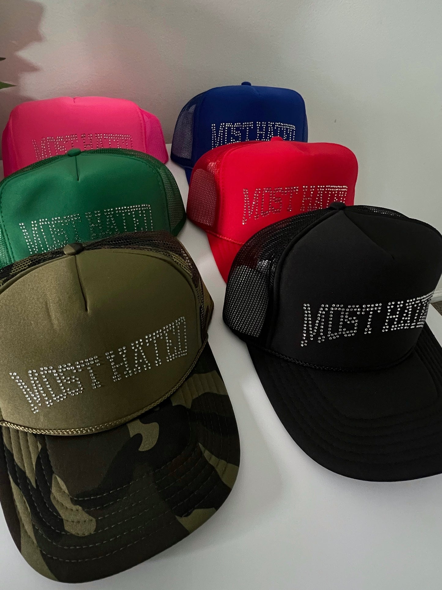 "Most Hated"   Bling Trucker Hat