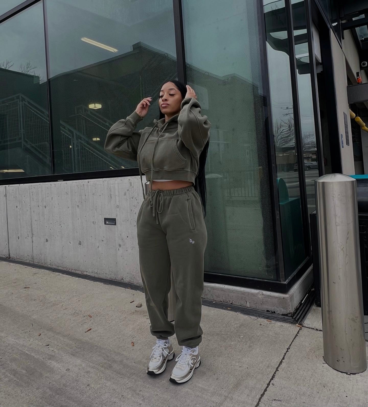 DW OVERSIZED GREEN WASHED | ZIPPER JOGGER