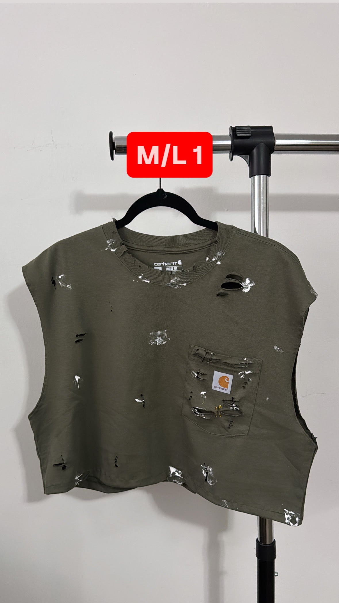 GREEN Carhartt| Pocket Crop tee M/L 1