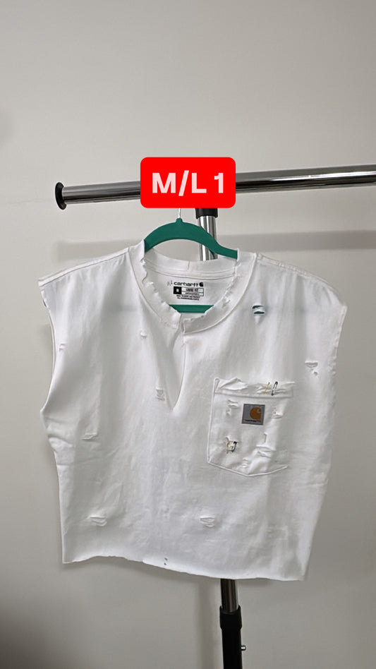 White Carhartt| Pocket tank tee M/L 1