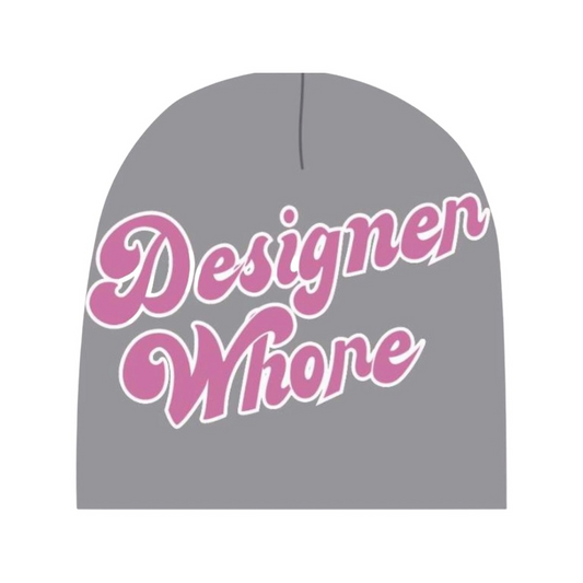 Designer Whore Beanie | Gray & Magenta