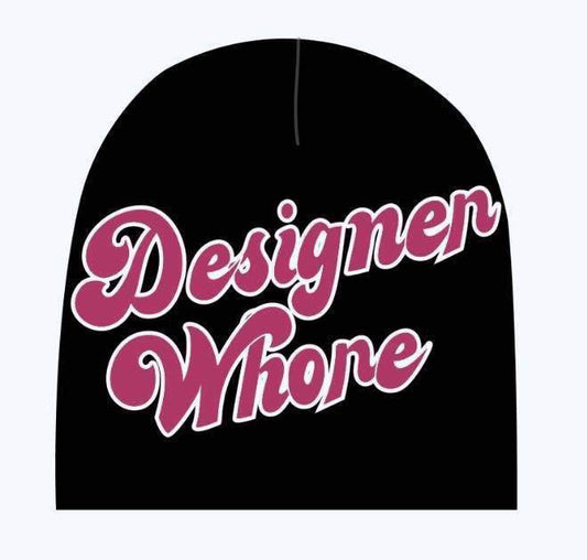 Designer Whore Beanie | Black & Pink