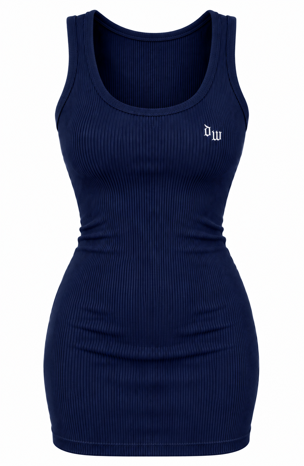 NAVY BLUE| RIBBED TANK DRESS