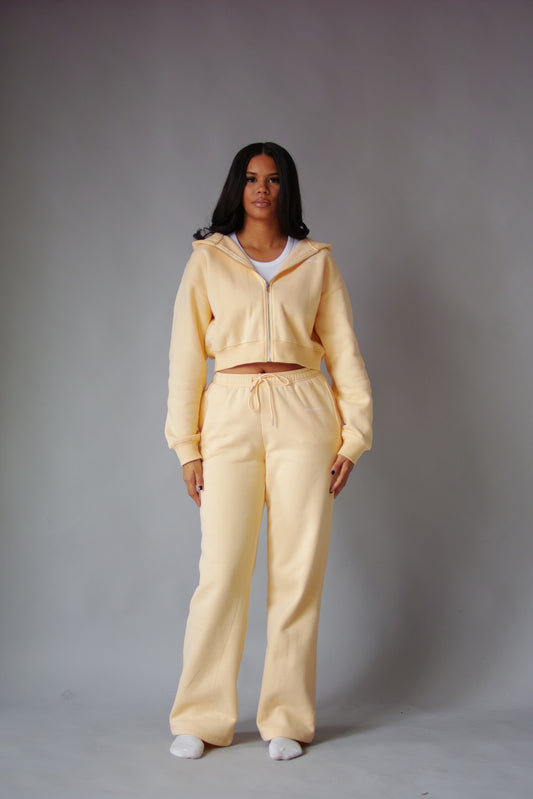 BUTTER YELLOW COZY |ZIPPER JOGGER SET