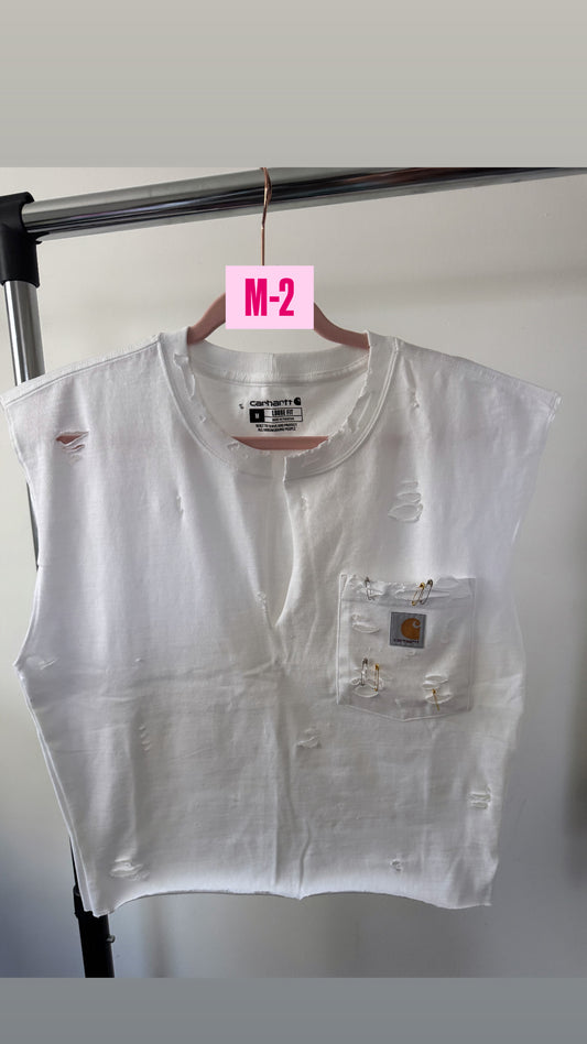 White Carhartt| Pocket tank tee M2