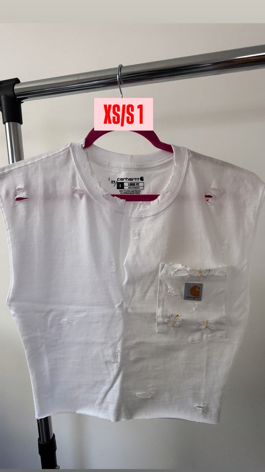 White Carhartt| Pocket tank tee XS/S 1