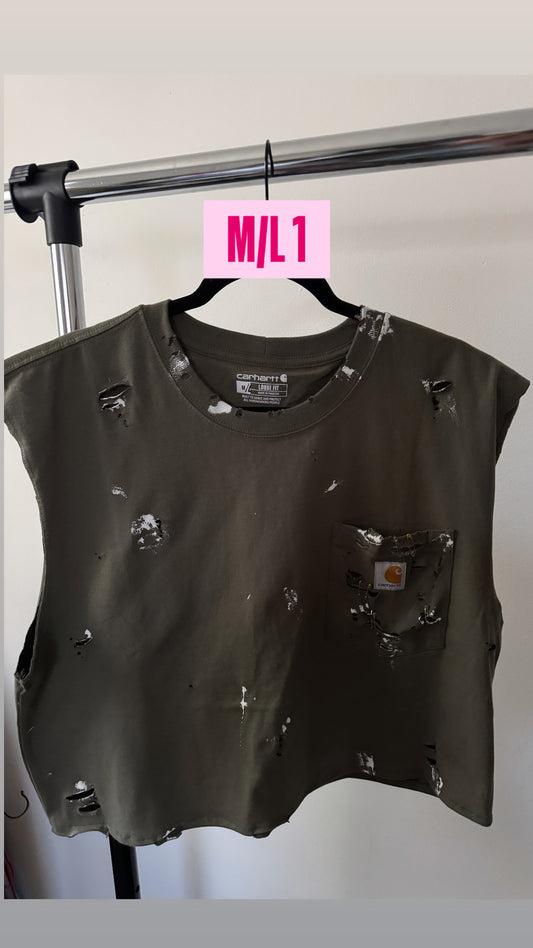 GREEN Carhartt| Pocket Crop tee M/L 1