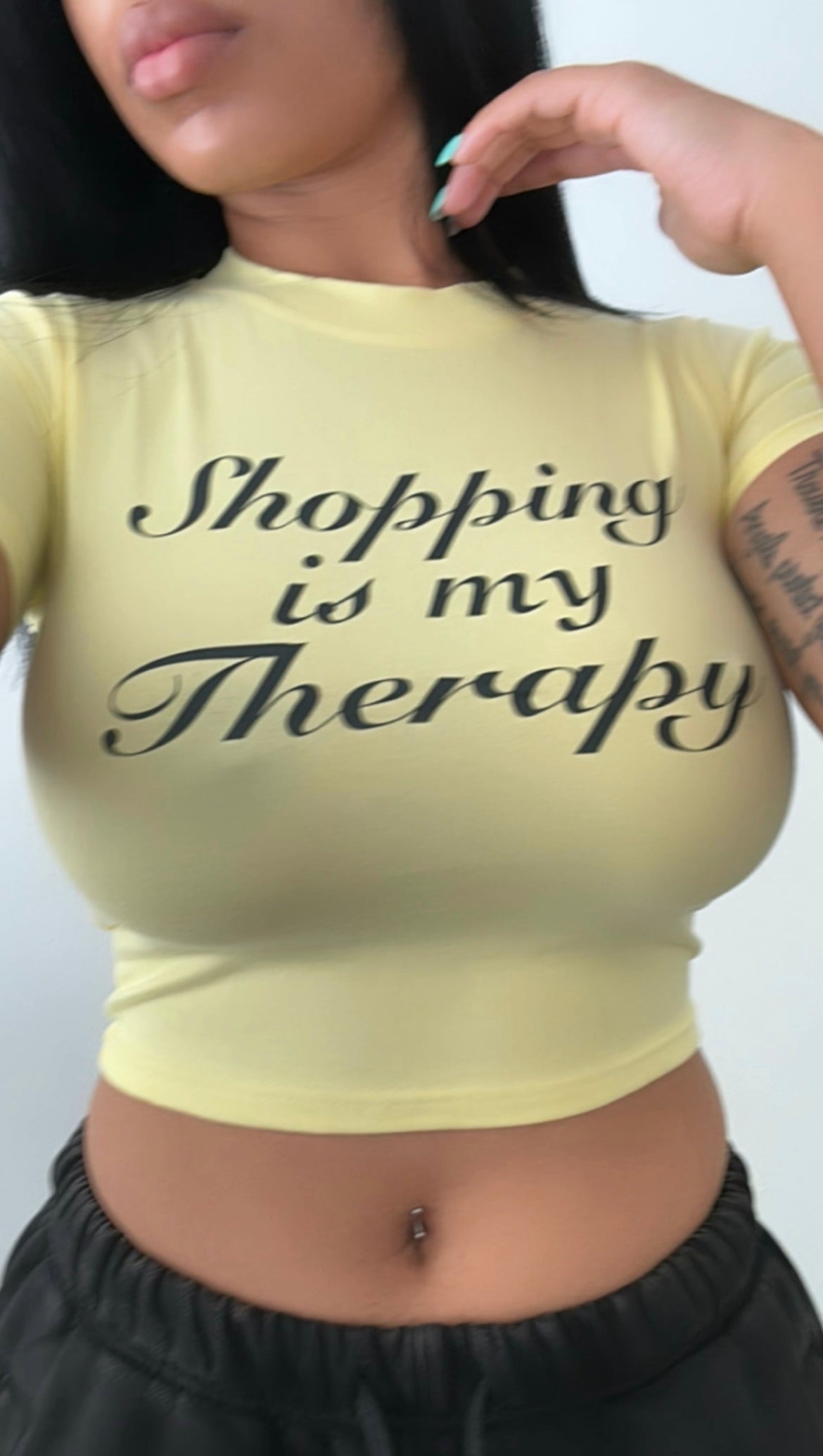 Shopping is My Therapy|  Crop T-Shirt