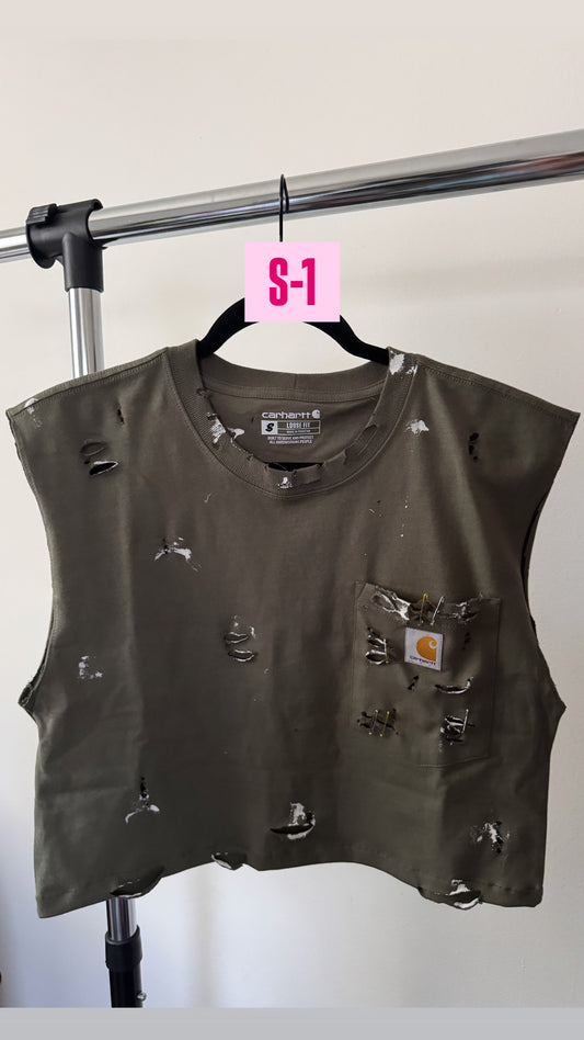 GREEN Carhartt| Pocket Crop tee S-1
