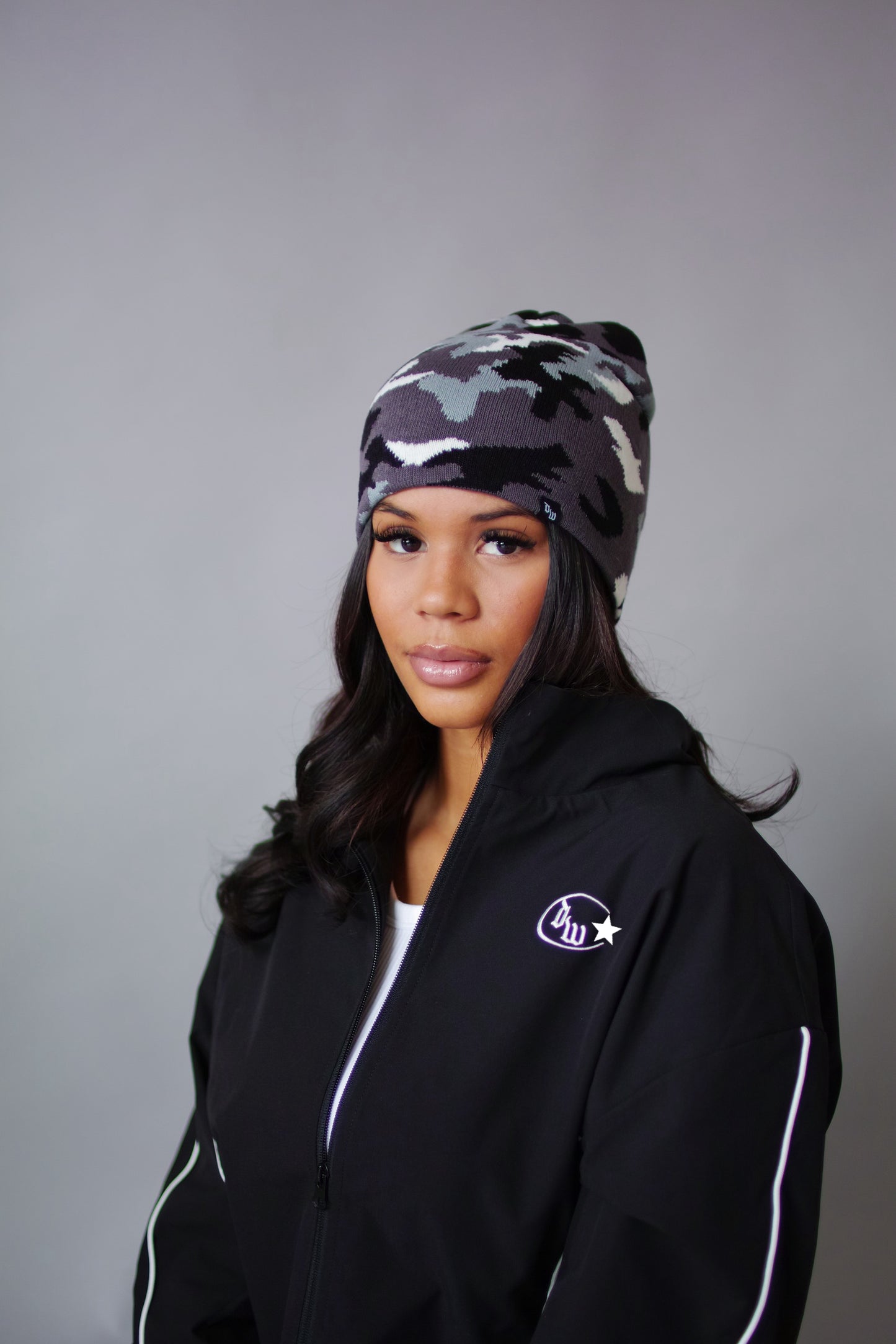 DW CLASSIC CAMO| BLACK/ GREY BEANIE
