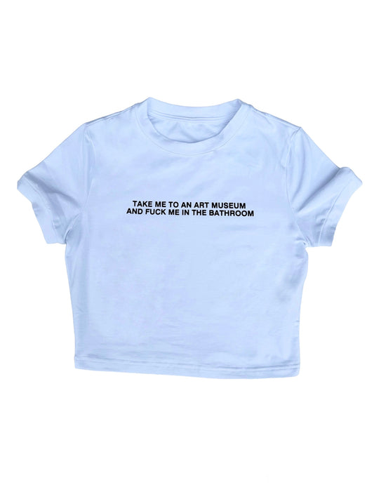 " Museum S*X " Slogan Crop Tee